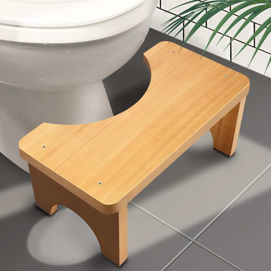 AZEN Wooden Toilet Stool for Adults
